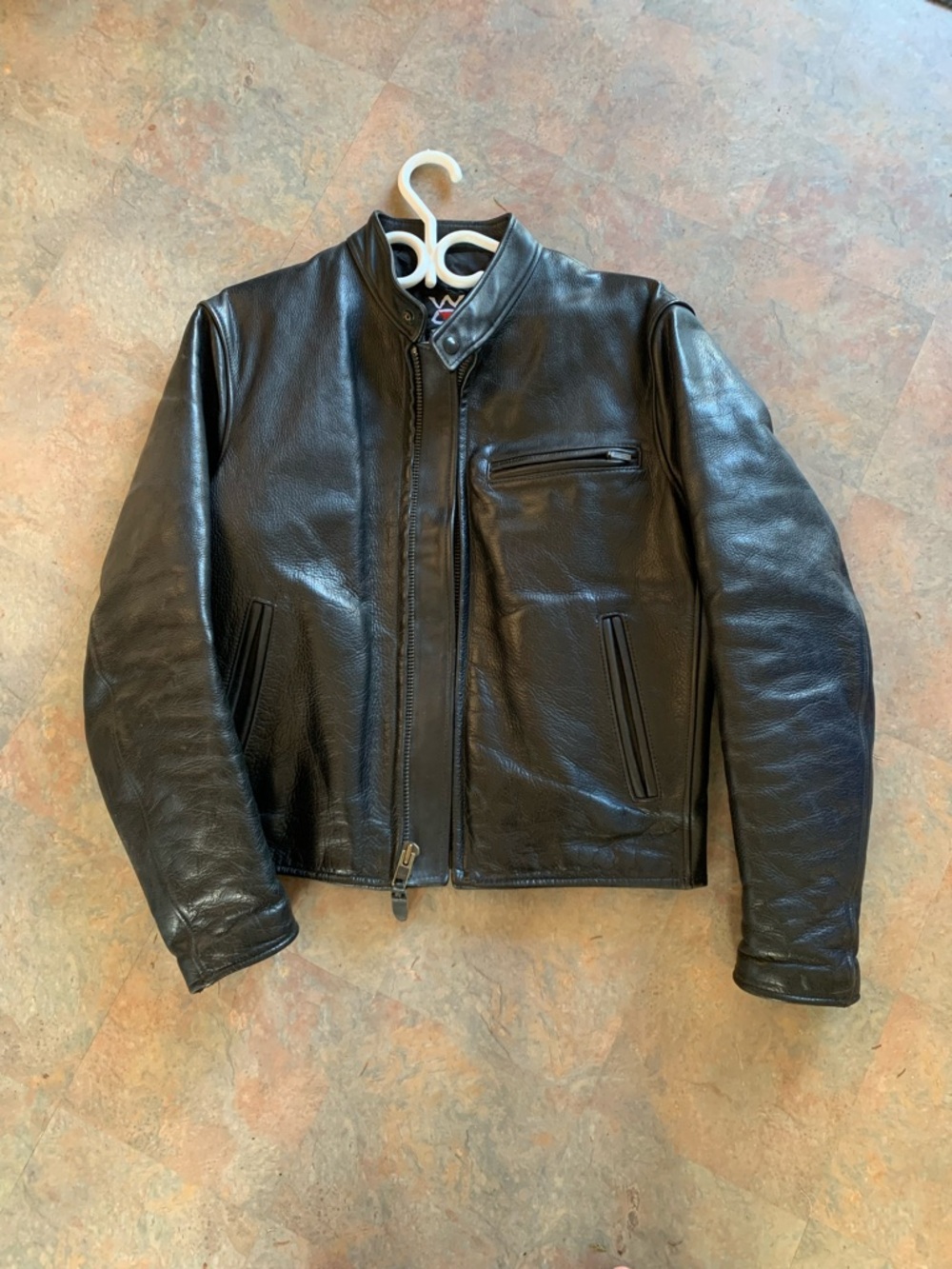 Classic Men’s Black Leather Zip Jacket